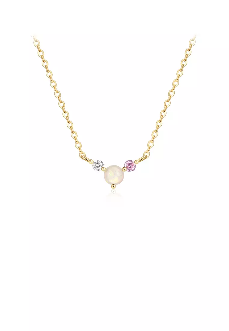 Gold and discount cubic zirconia necklace