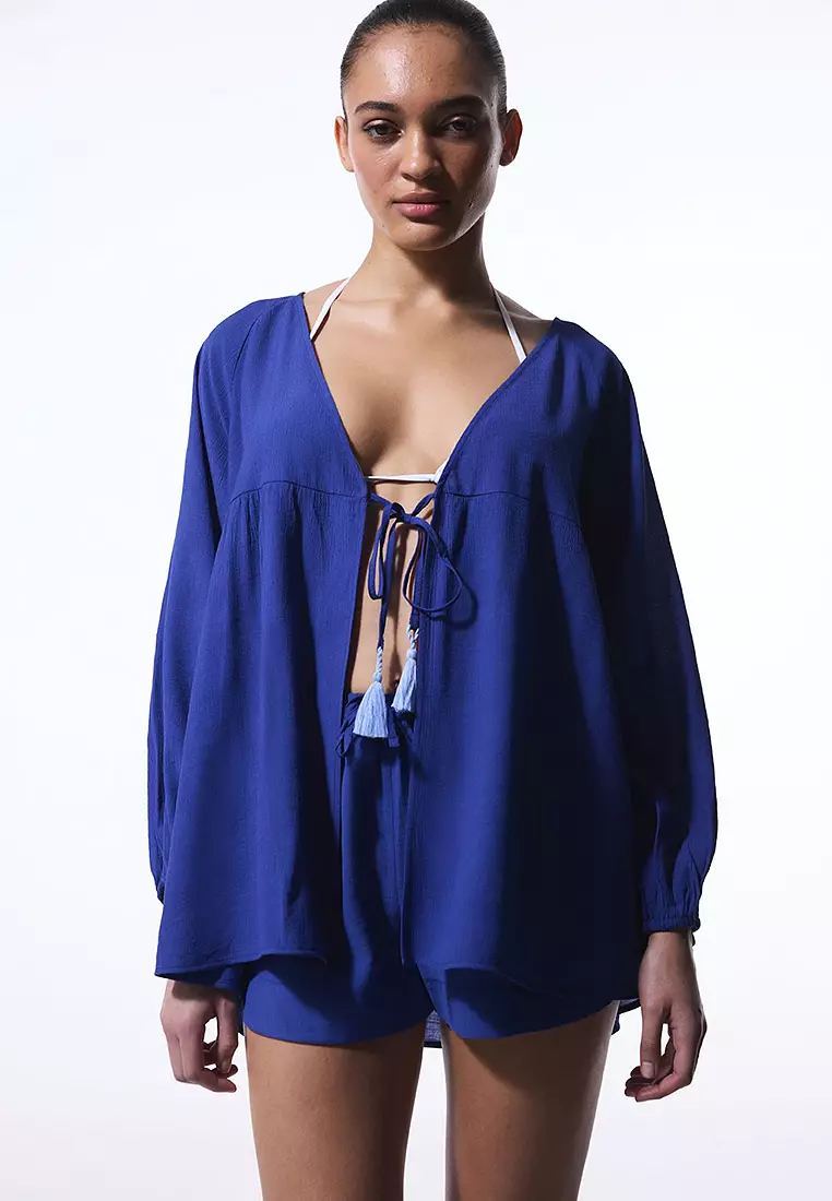 Freya Crinkle V-Neck Midi Kimono