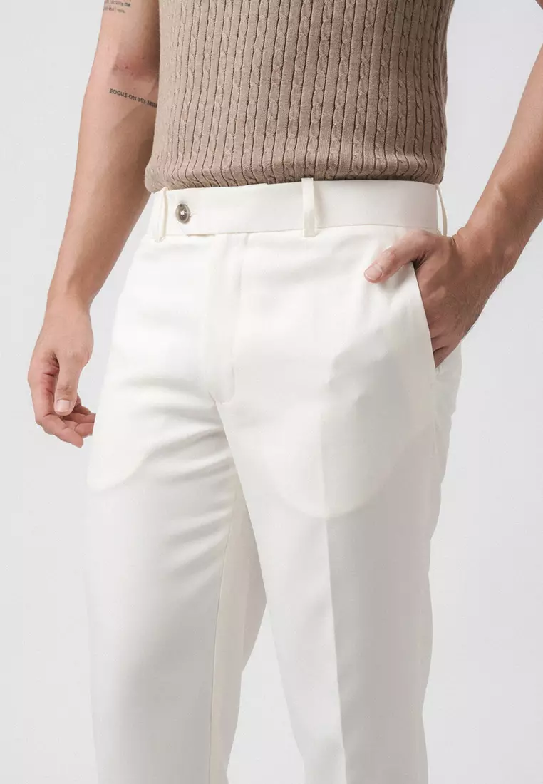 Pedro Regular Fit Trousers Pants Off White