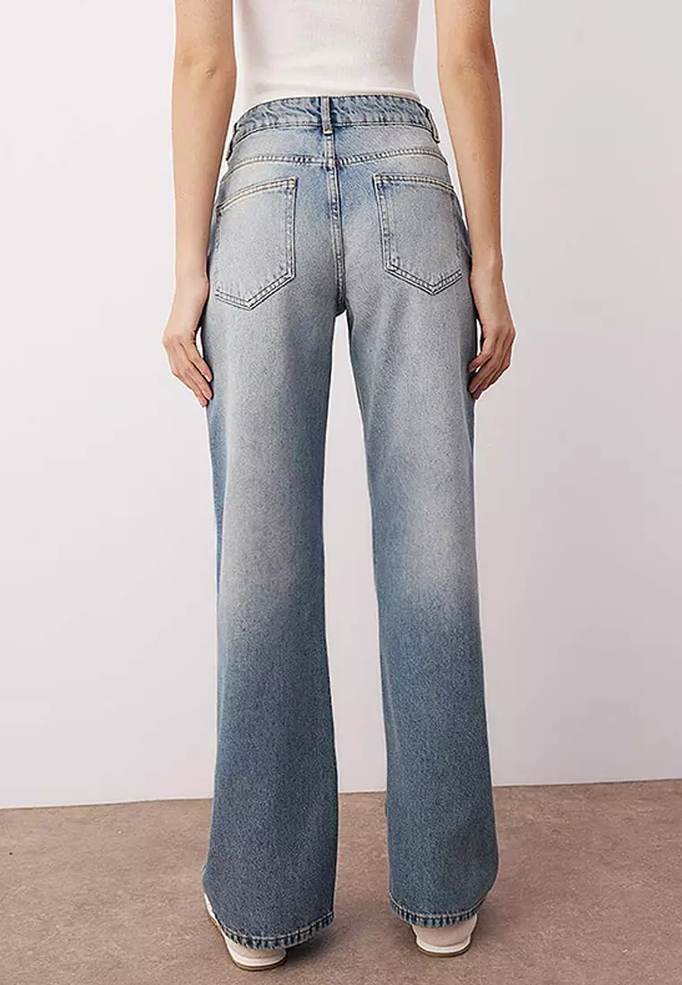 Normal Waist Wide Leg Jeans