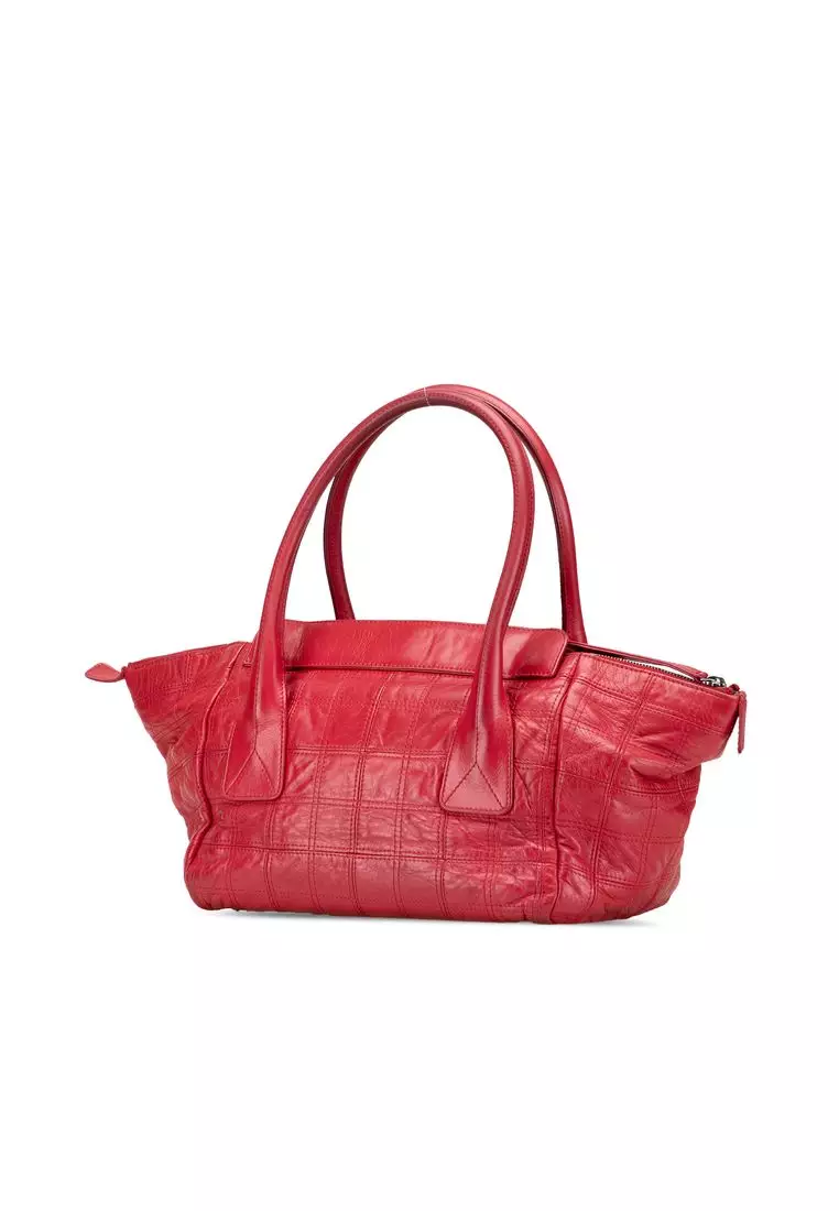 Pre-Loved Chanel Lambskin Square Stitched Lax Handbag