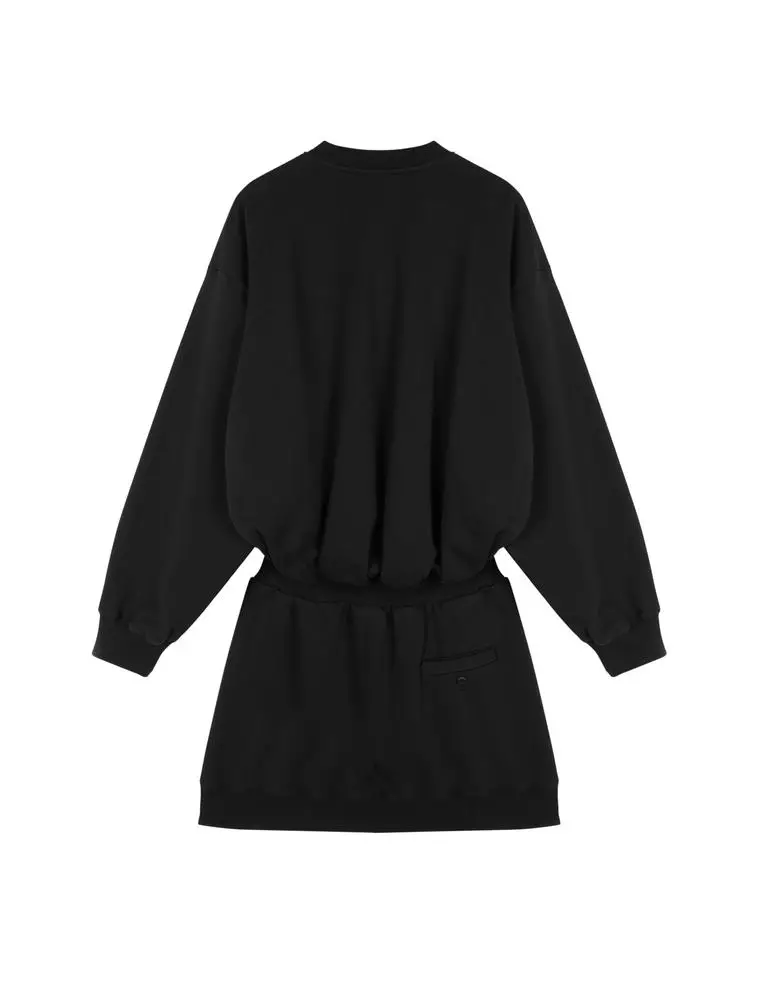 纯色休闲长袖连衣裙