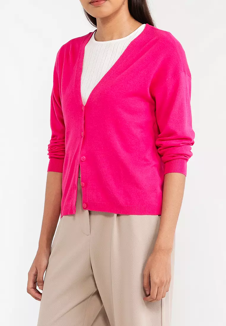 Jual JACQUELINE DE YONG Minna Long Sleeves V-Neck Knit Cardigan - Main Image