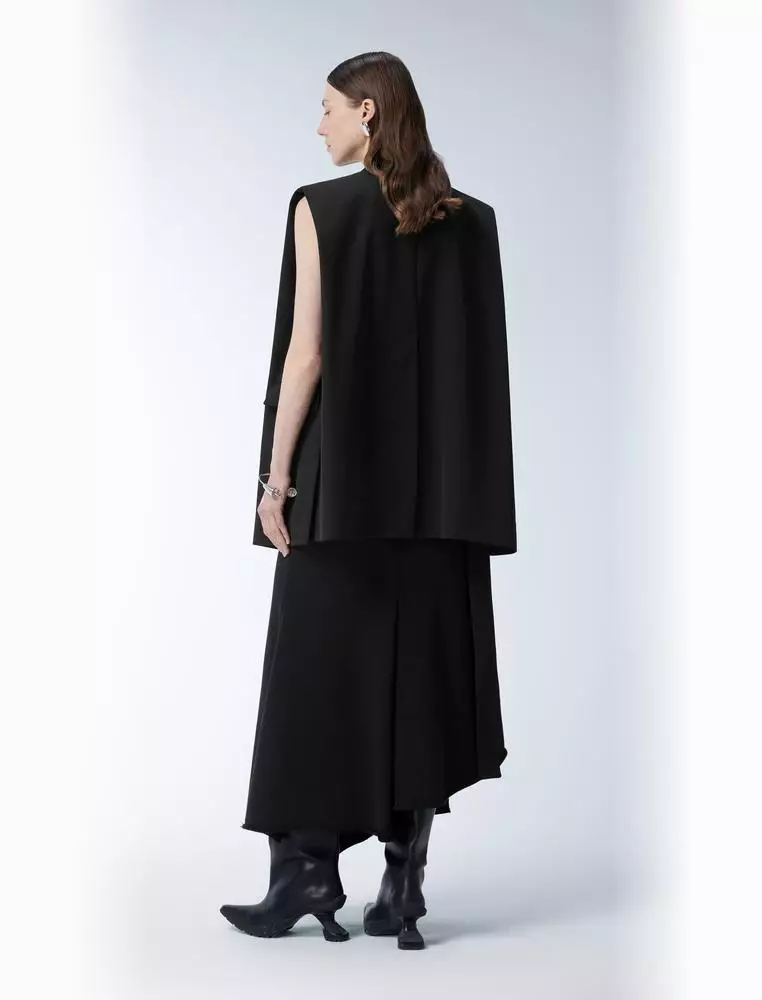 Solid color temperament mid-length vest