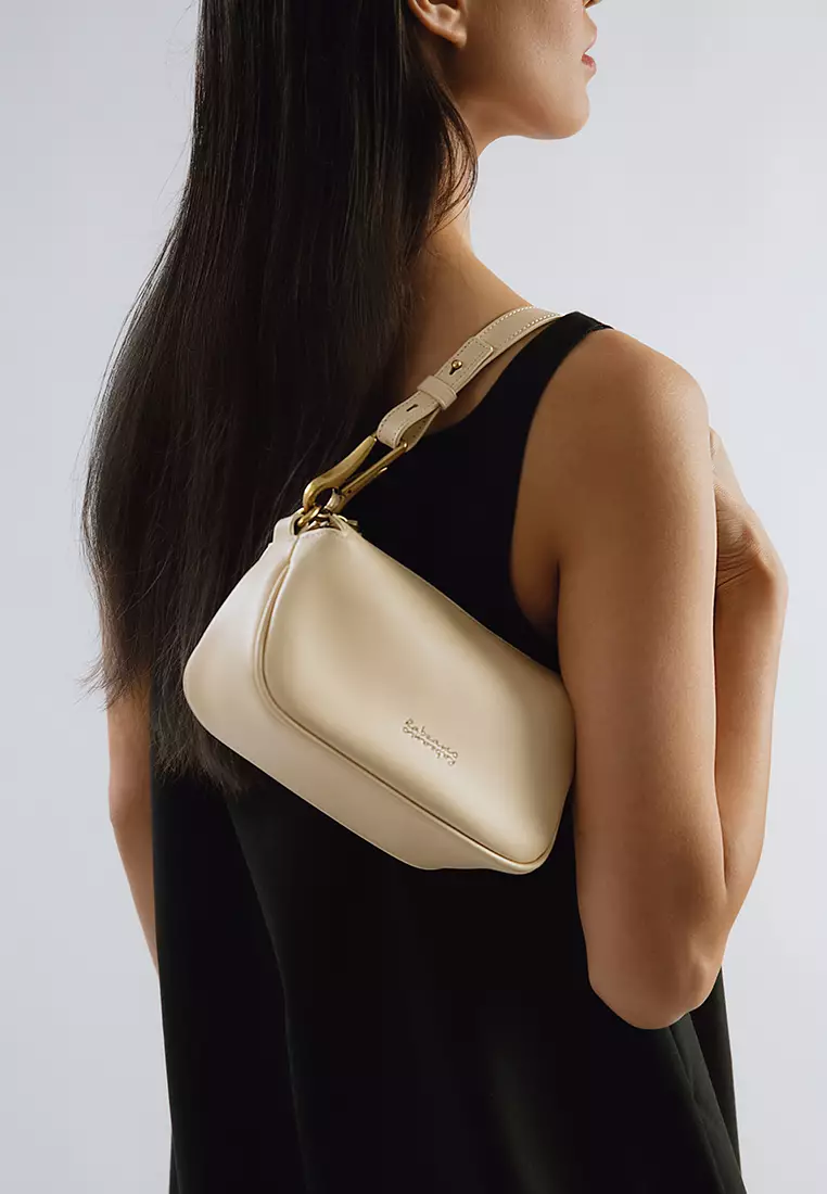 多用途扣子手拿單肩包 - 橄欖綠色