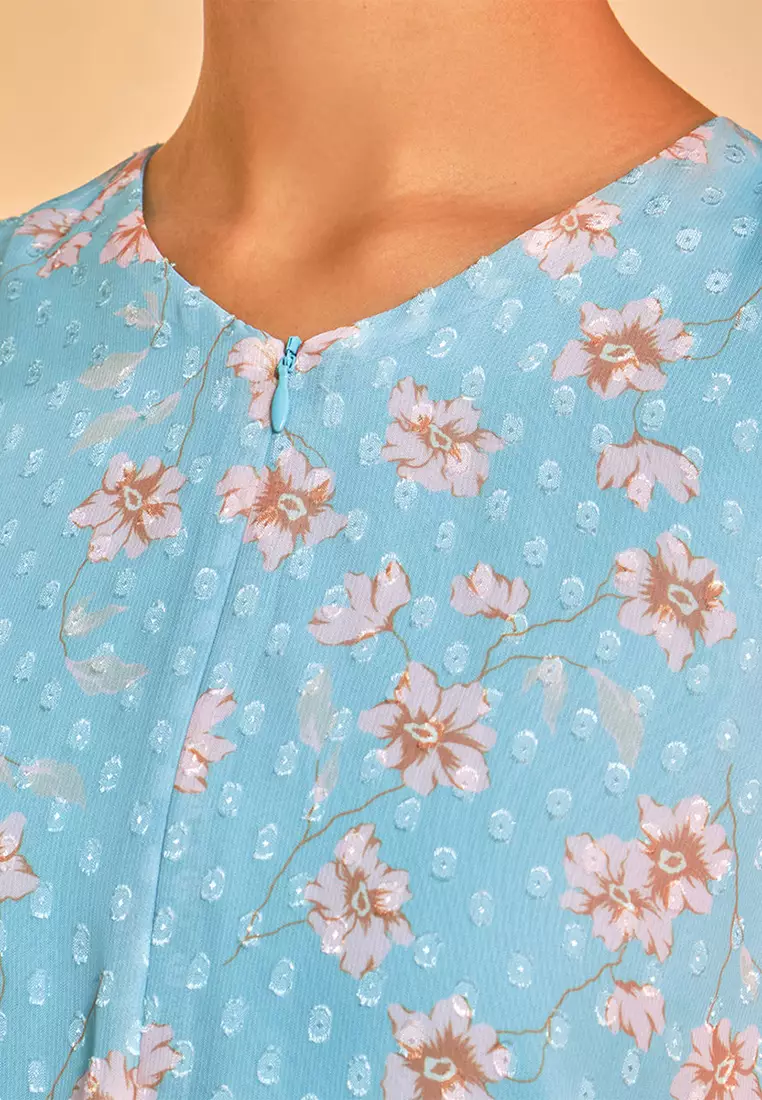 Serilina Blouse & Skirt - Turquoise/Pink Floral
