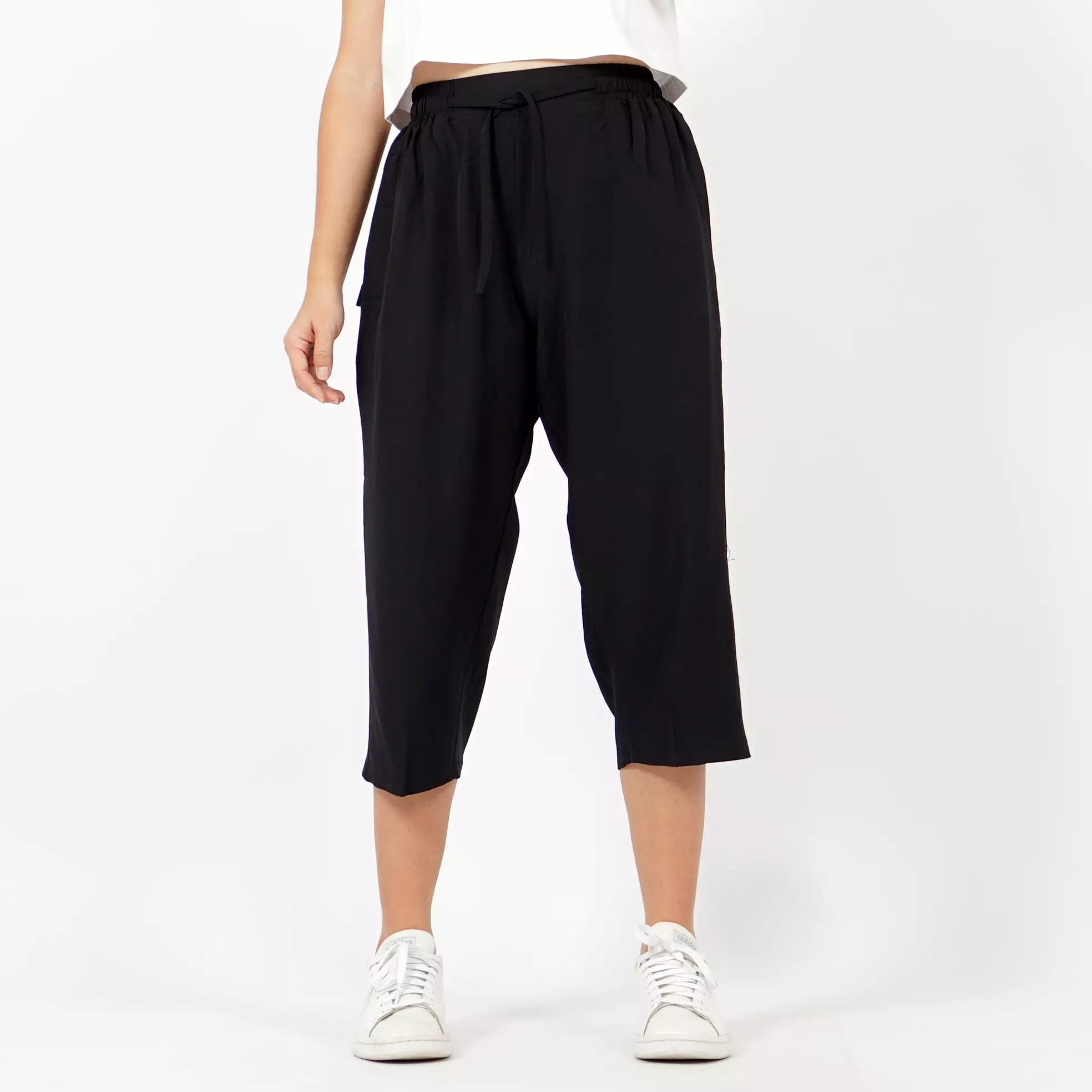 CELINE Celana Kulot 3/4 Highwaist Cullote Pants Celana Casual - Hitam