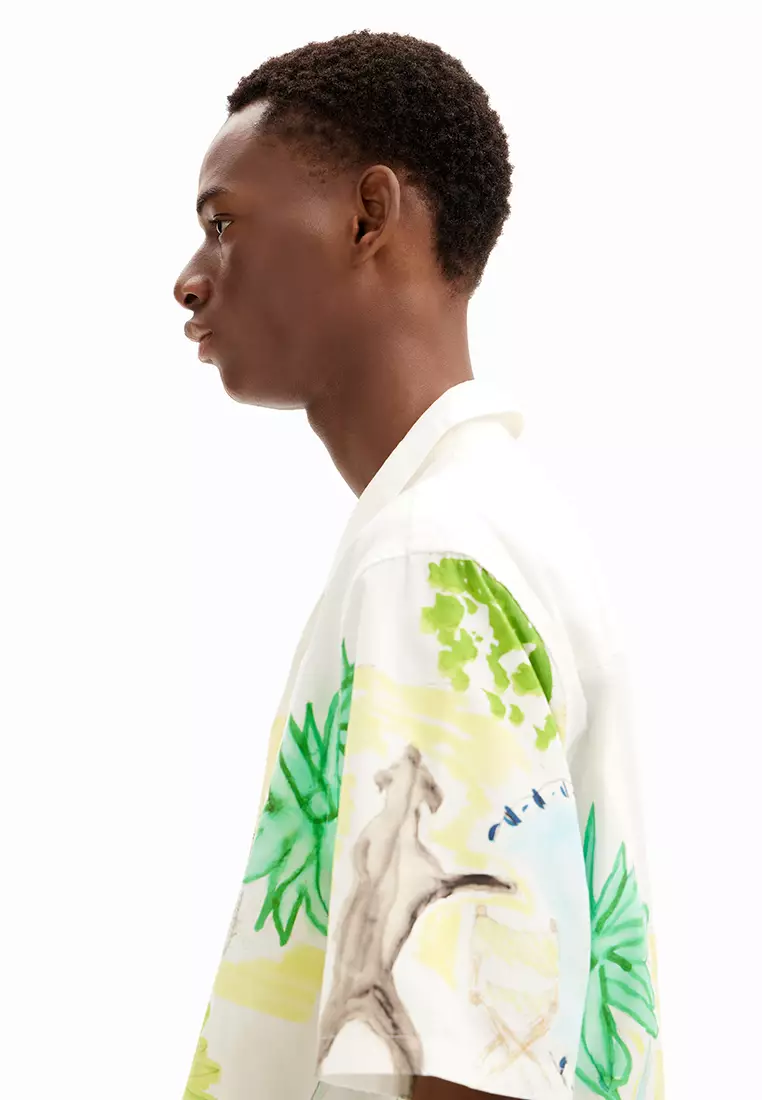 Desigual Man Watercolor print shirt.