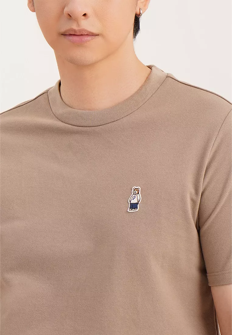 Regular Fit T-Shirt with Crew Bear Patch Embroidery