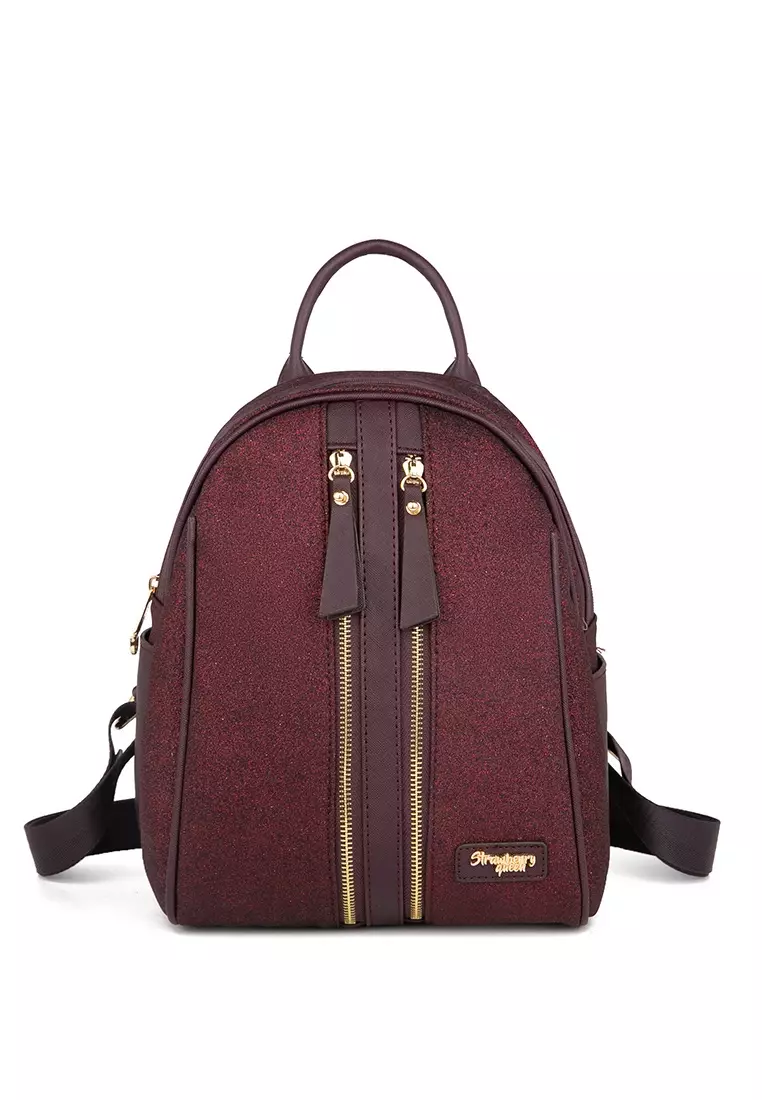 Maroon best sale backpack purse