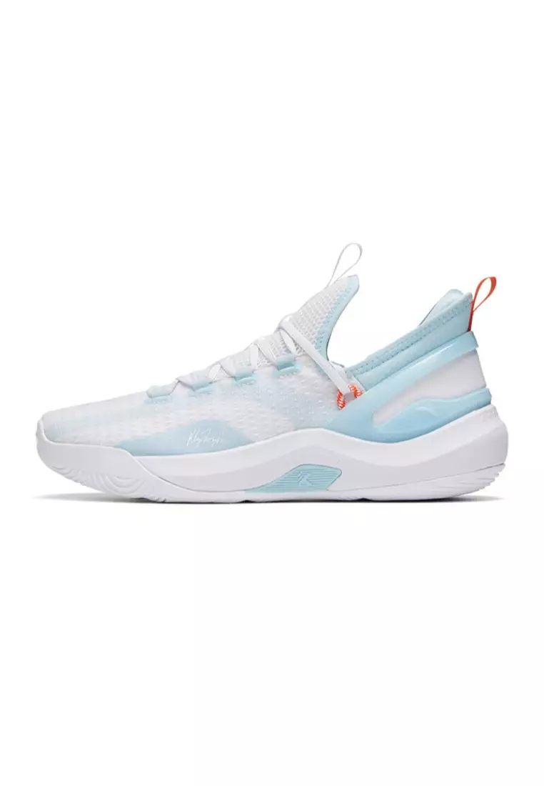 Klay Thompson KT Fly Basketball Shoes in White/Light Steel Blue