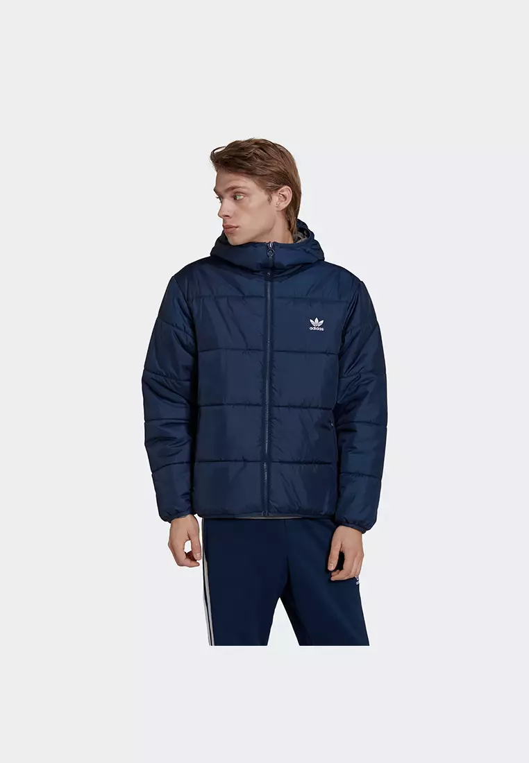 Adidas originals logo padded jacket hot sale in navy