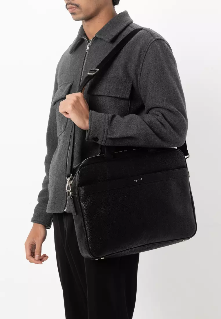 Buy agnès b. Pre-Loved Leather Briefcase Online | ZALORA