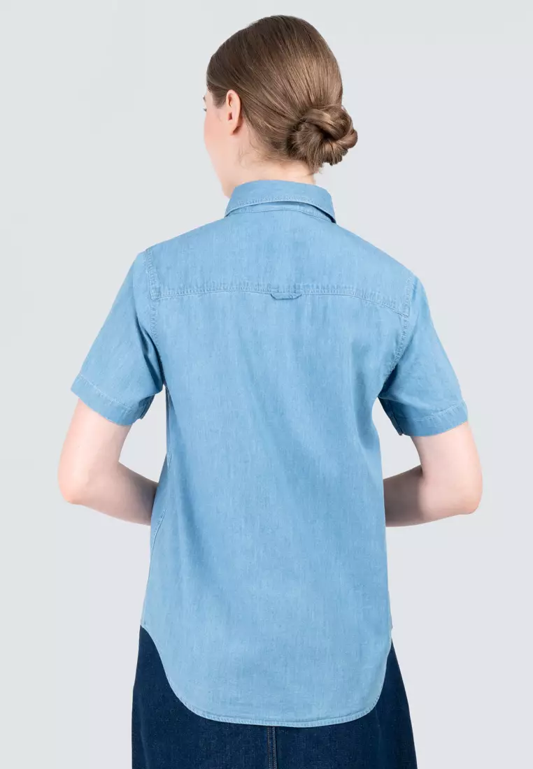 Polo Haus - Women’s Signature Fit Denim Short Sleeve Shirt WWSSV004