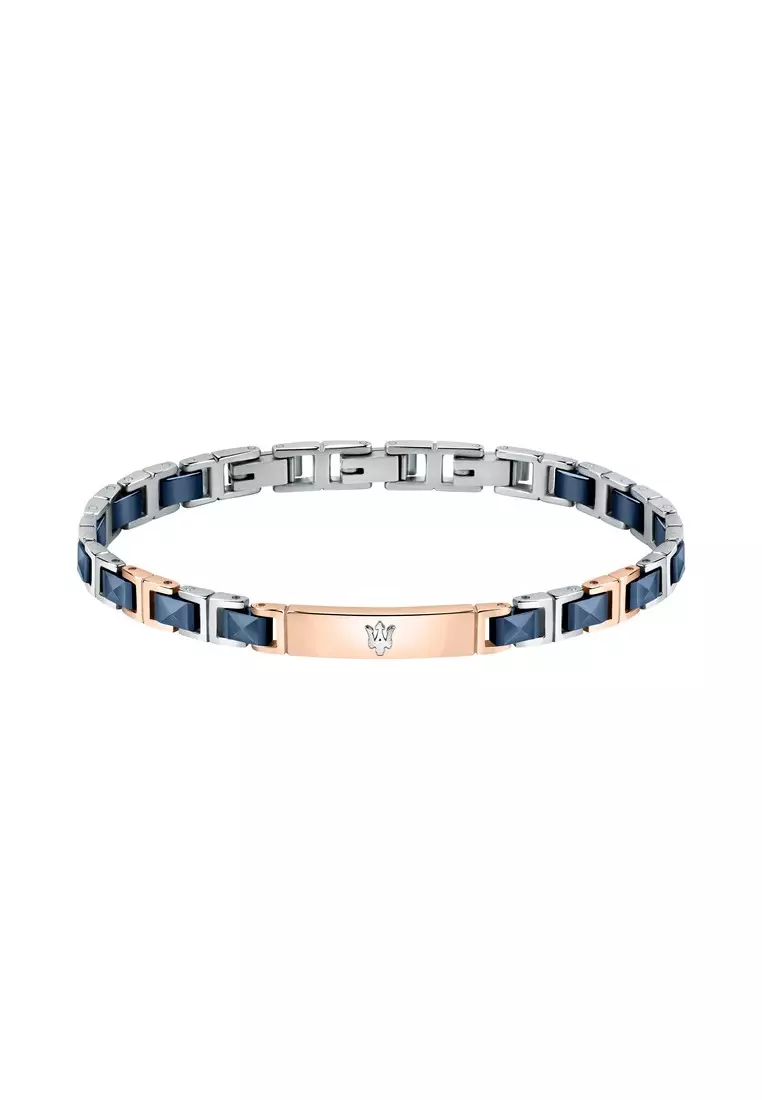 Maserati Jewels 22cm Men's Stainless Steel Ceramic Bracelet JM420ATI05 (Adjustable)