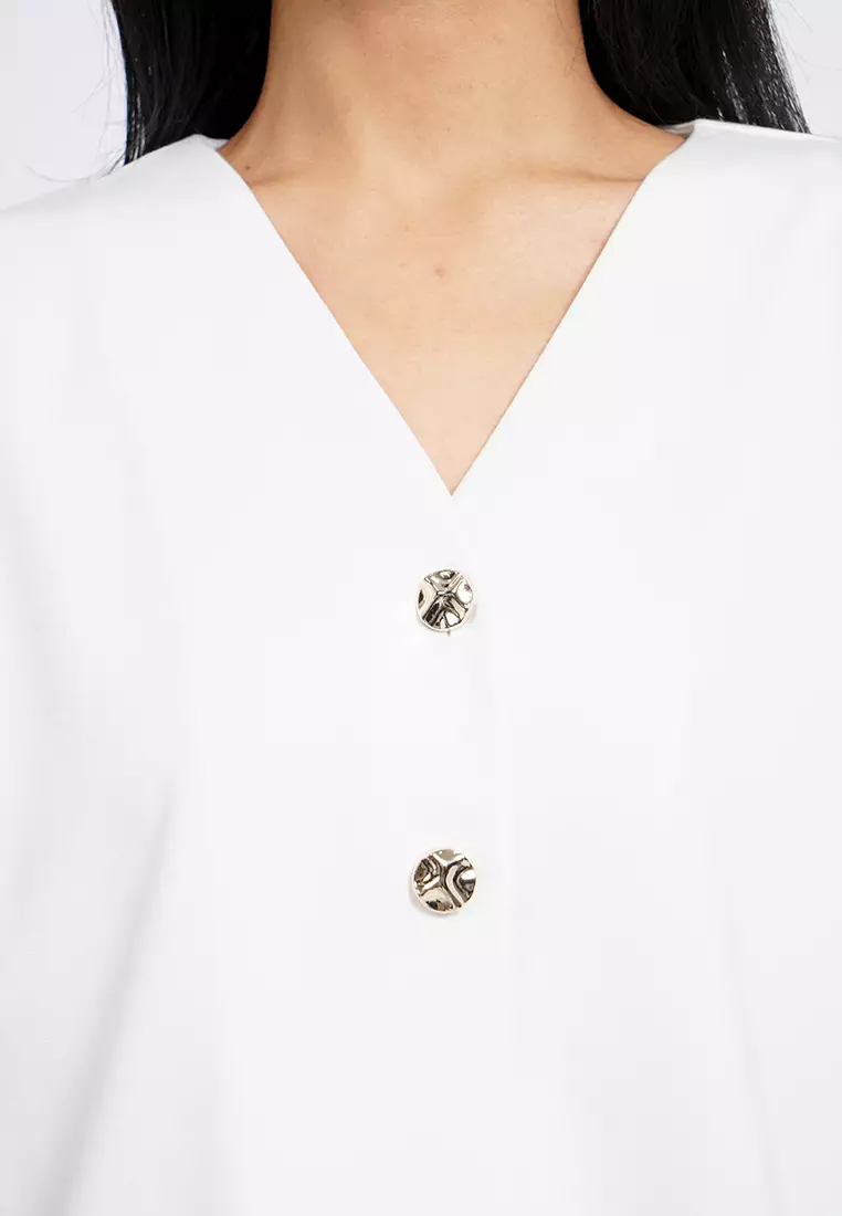 V-Neck Batwing Blouse