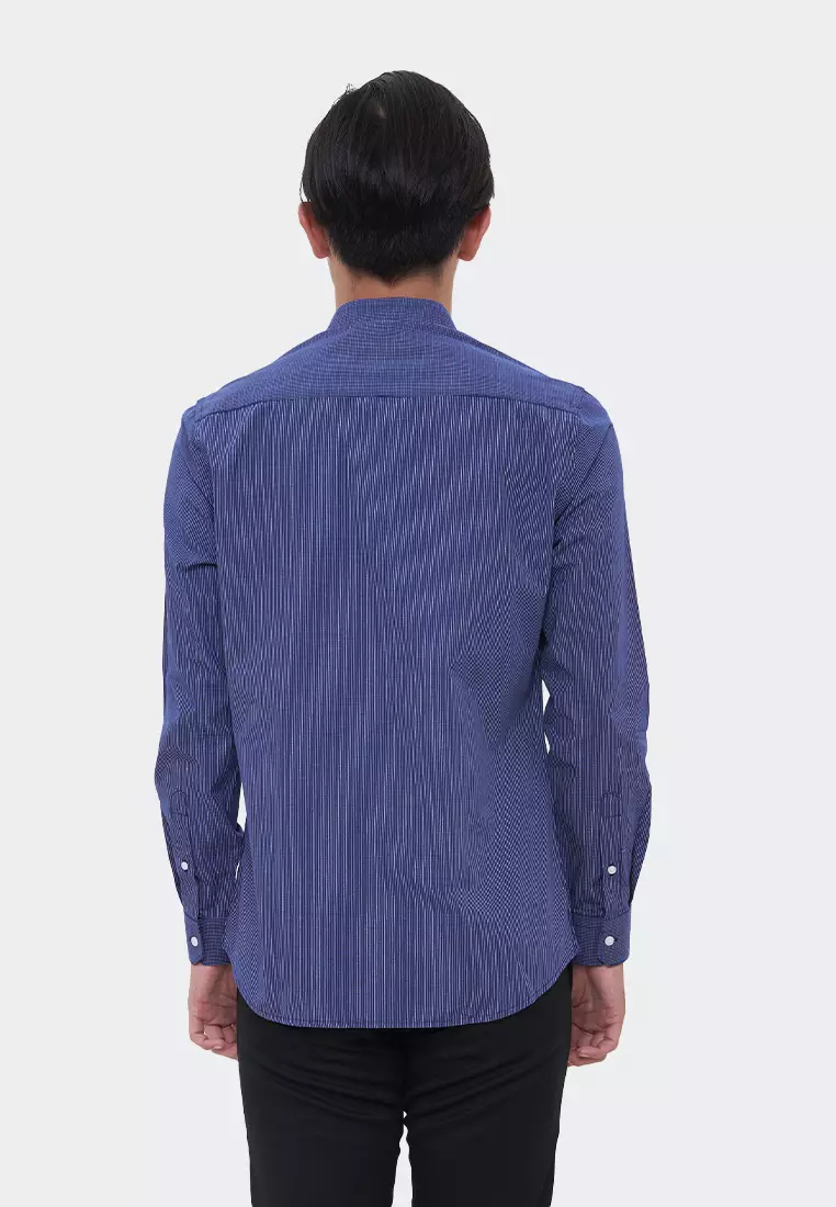 MANZONE kemeja lengan panjang BARLOW-NAVI