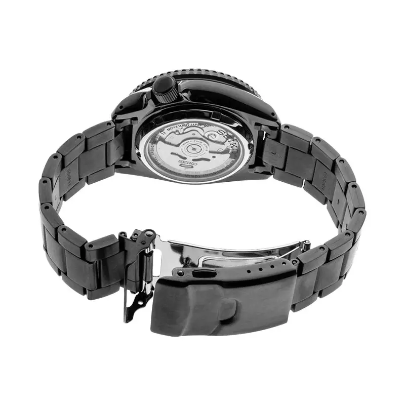 Jam Tangan Pria Seiko 5 Sports SRPD65K1 5KX SKX Sports Style Automatic Black Dial Gunmetal Stainless Steel Strap