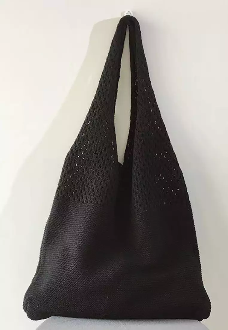 2025 New Vintage Hollow Woven Tote Bag Large Capacity Shopping Bag CA080701