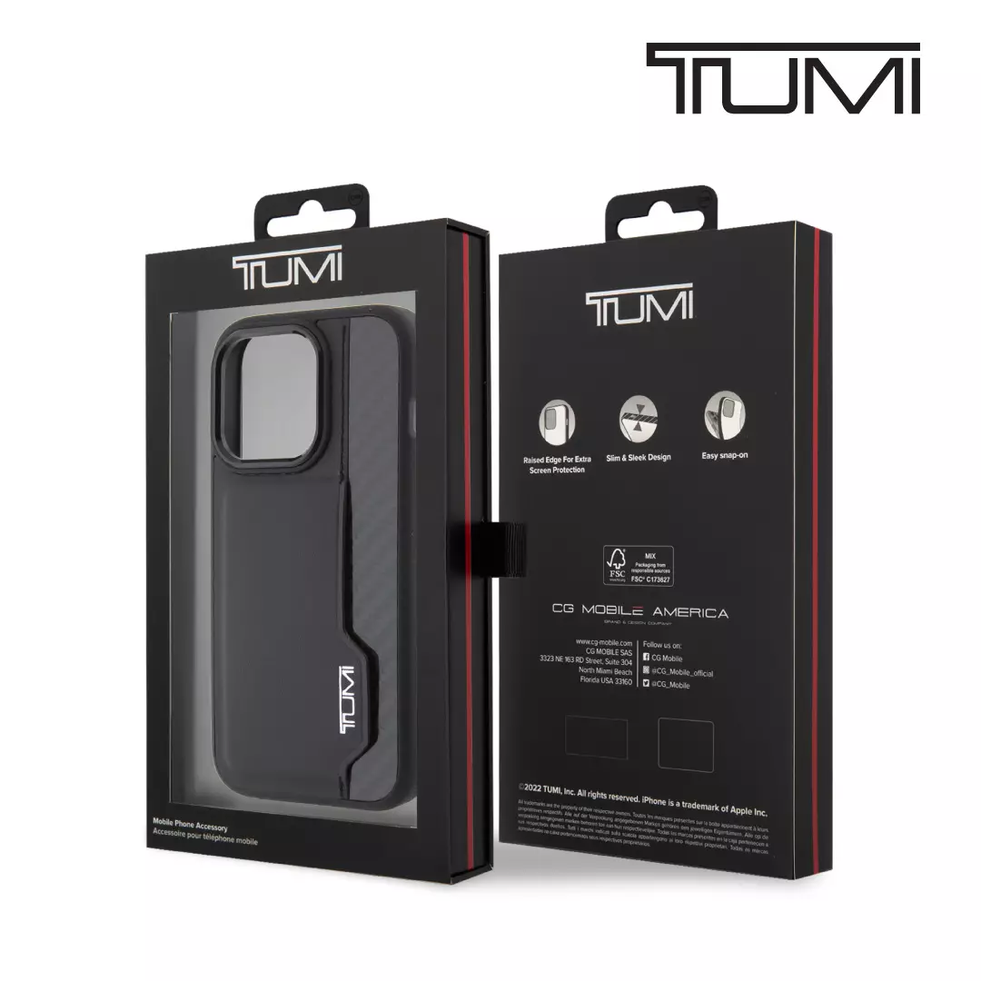 Jual Tumi Case IPhone 15 Pro TUMI Leather Vertical Cardslot Black