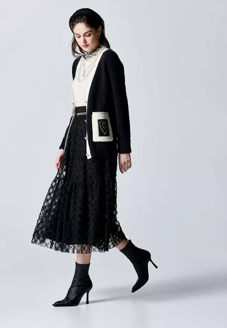 Floral Lace With Ruffle Collar Top