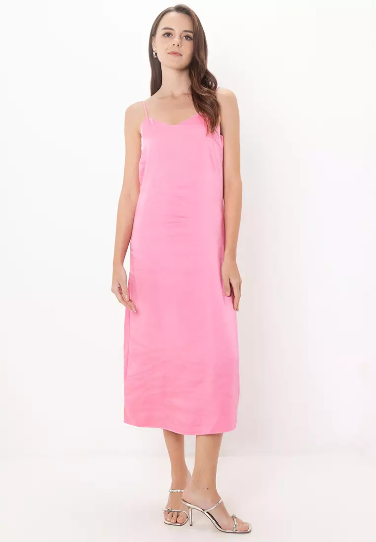 Mayra Slip Tie Satin Dress