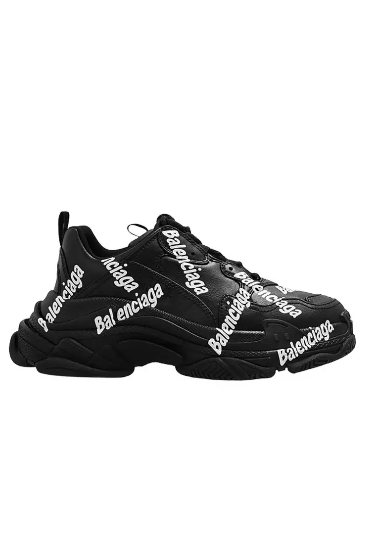 Discount on Balenciaga  shoes - SKU: Balenciaga Triple S Logotype Women's Sneakers In Black,White