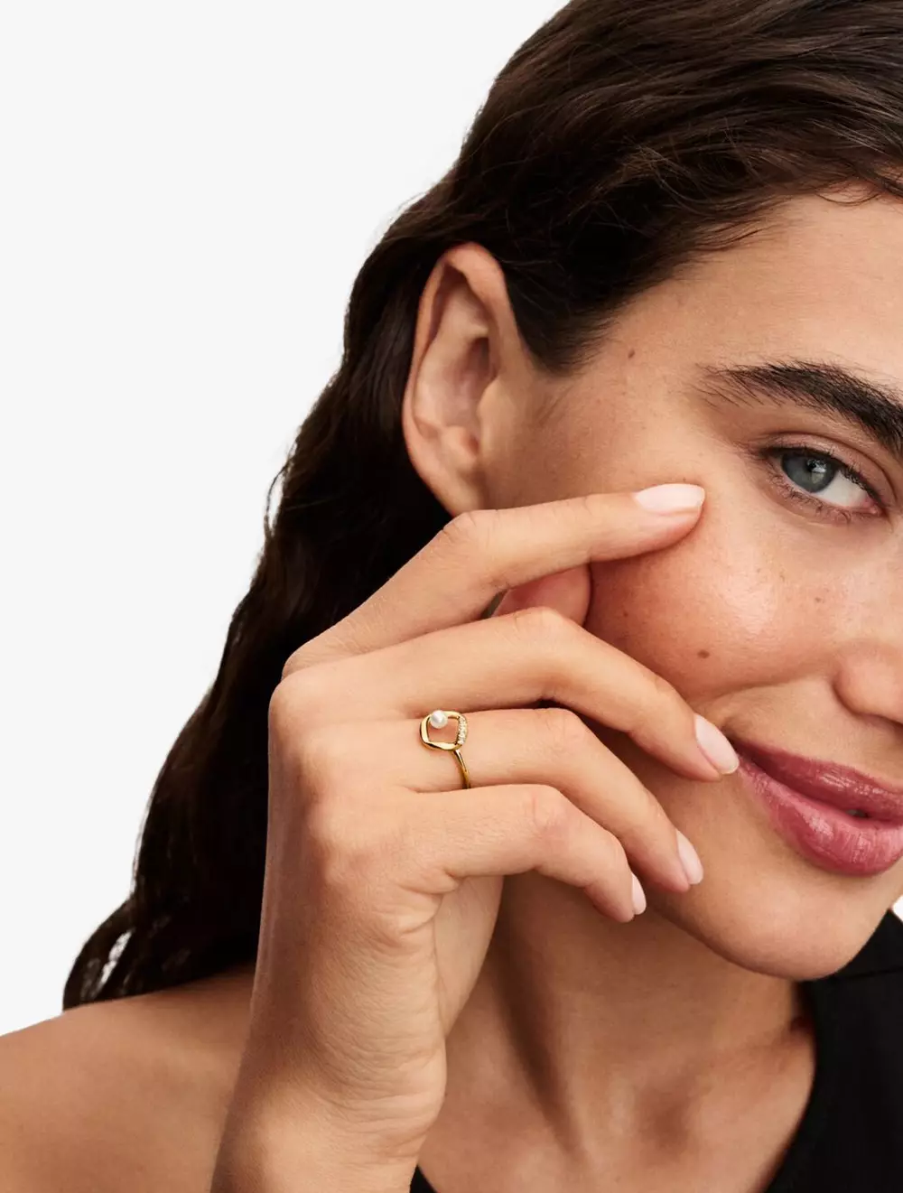 Texture 14k gold-plated ring