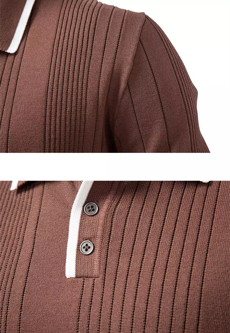 Slim Knit Polo Shirt AX-PSD6119