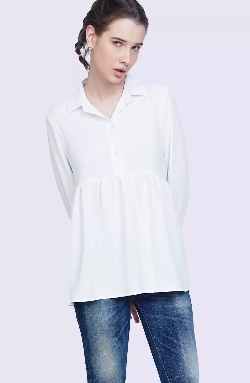 Kemeja Wanita Kirei Offwhite