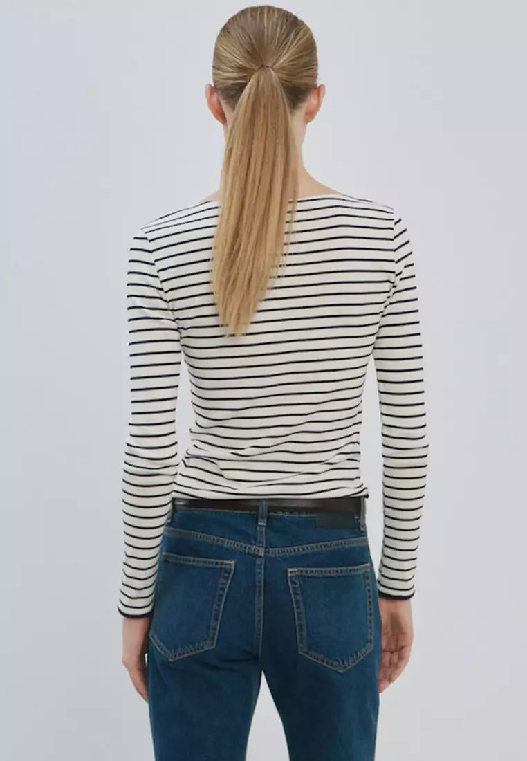 Cotton Boat Neck T-Shirt