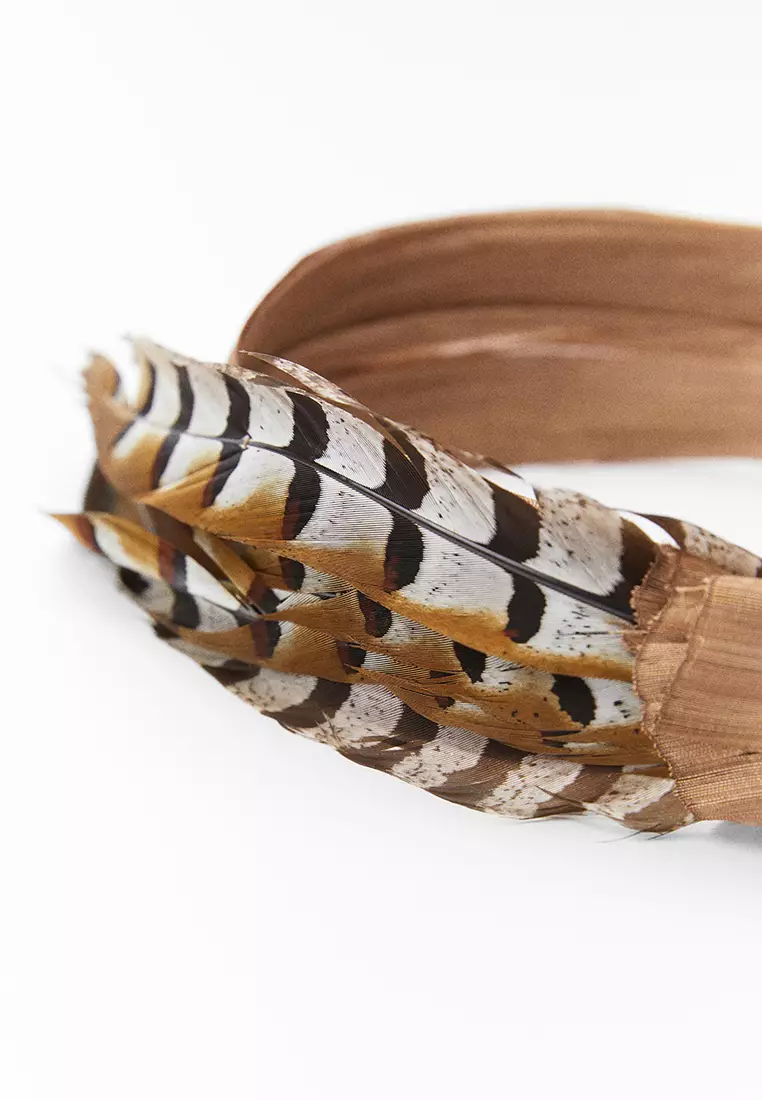 Feathered Silk Headband