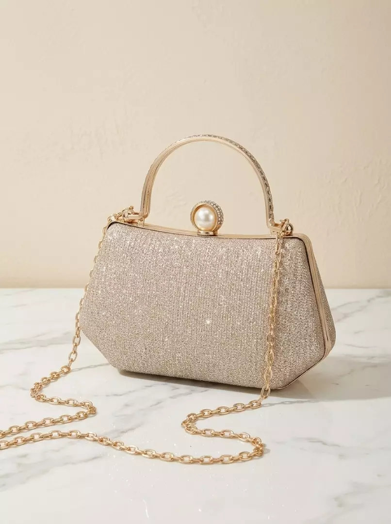 Vedlyn Luvia Tas Pesta Wanita Clutch Simple Elegan – Gold