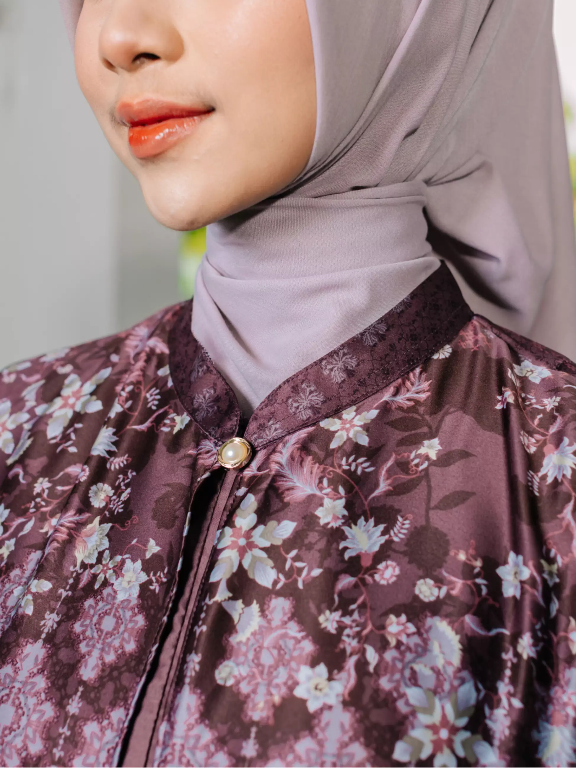 Almeera Burgundy Gamis Wanita Dress