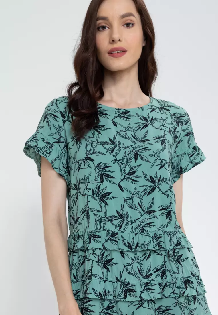 Ligaya Printed Ruffle Tiered Dress