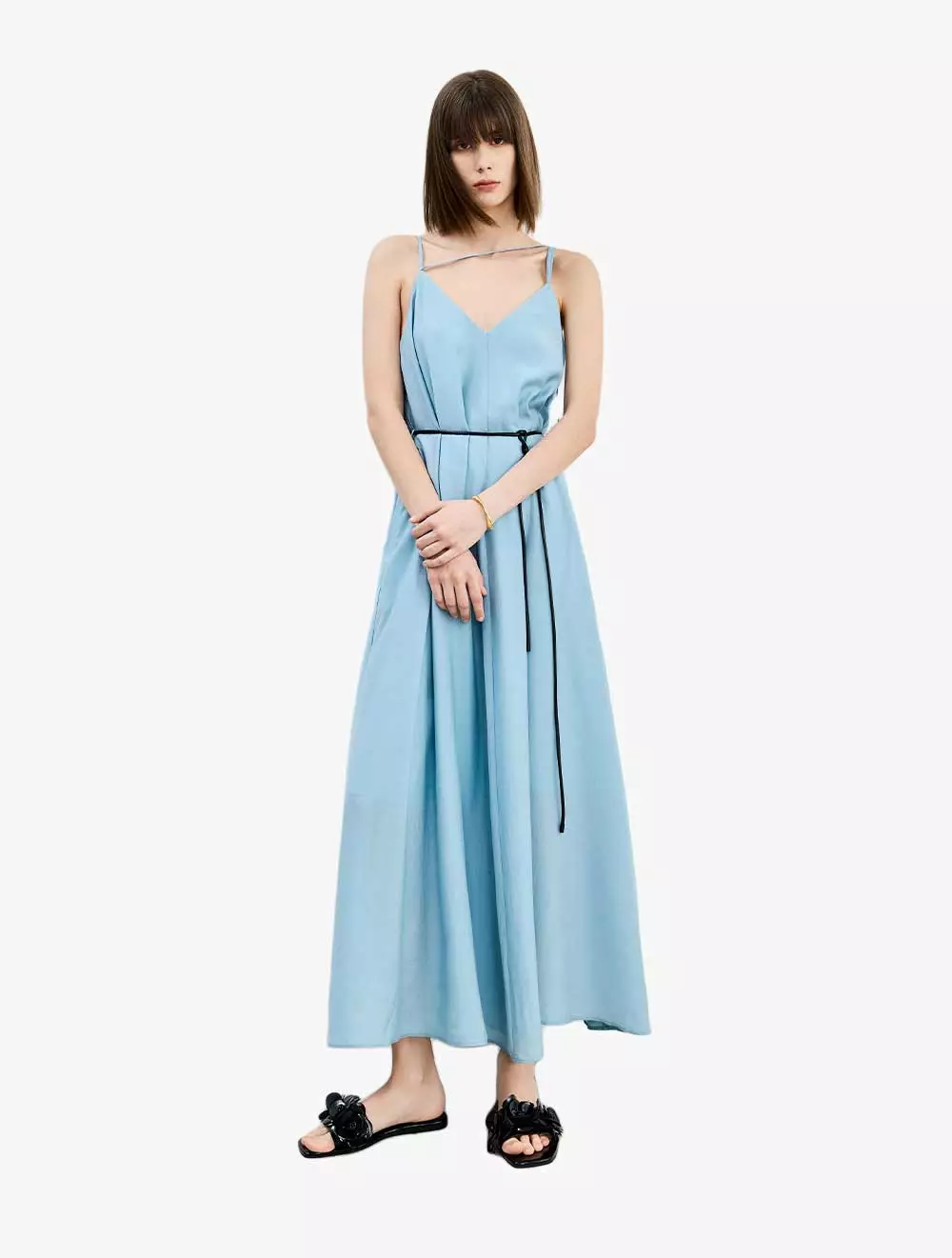 LILY Fashion Gradually Dyed Printed Half Length Skirt - Blue