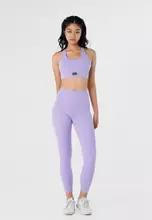 High Waist 7/8 Leggings with Logo Taping Bubble Gum