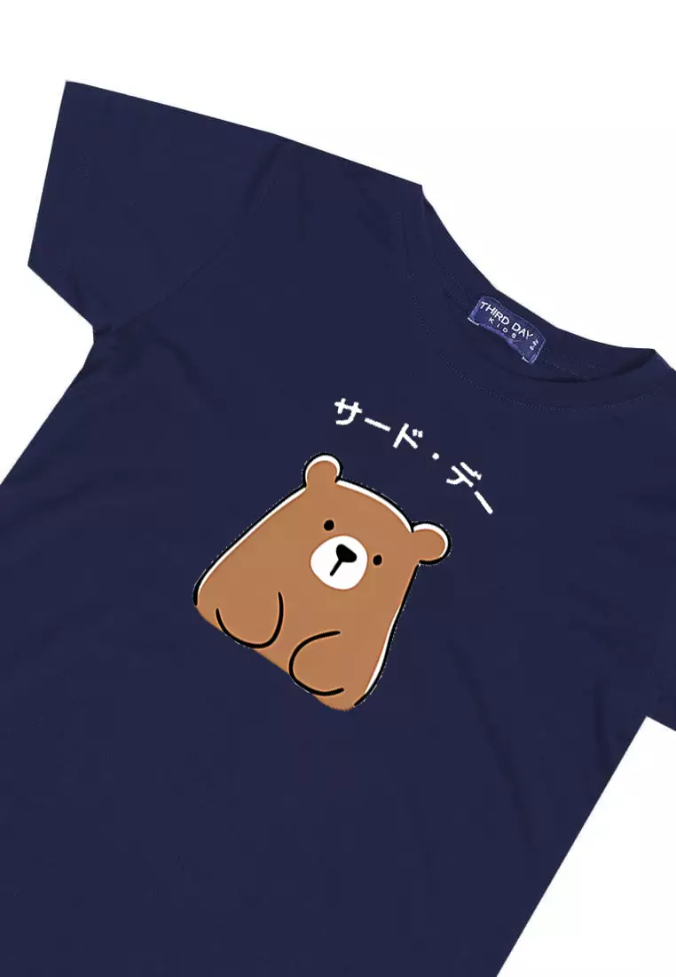 KU167 kaos anak katakana bear navy