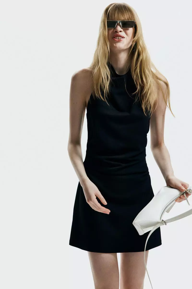 Draped halterneck dress