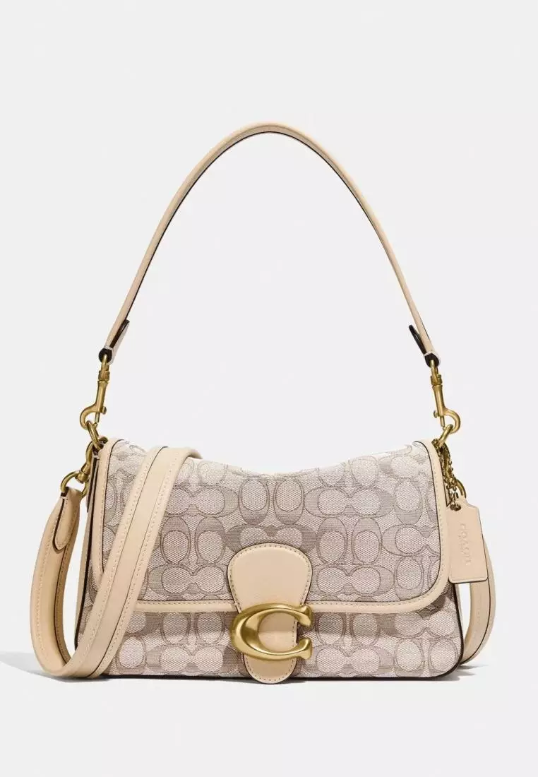 Jual Coach Coach Soft Tabby Shoulder Bag In Signature Jacquard Stone ...