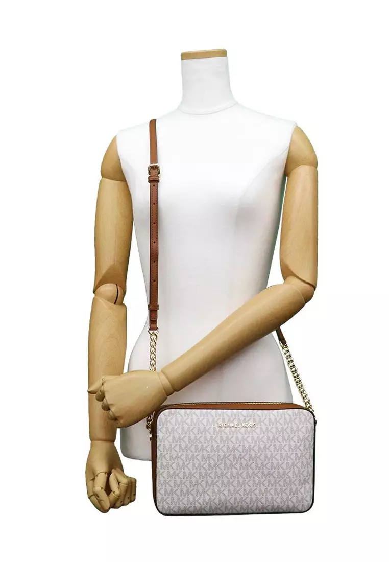 Jet Set Signature Large East West Crossbody - Vanilla