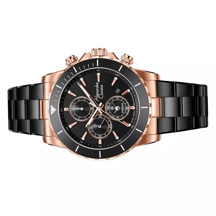 Alexandre Christie 6141 Limited Edition 25Thn Hitam Rosegold Cowok