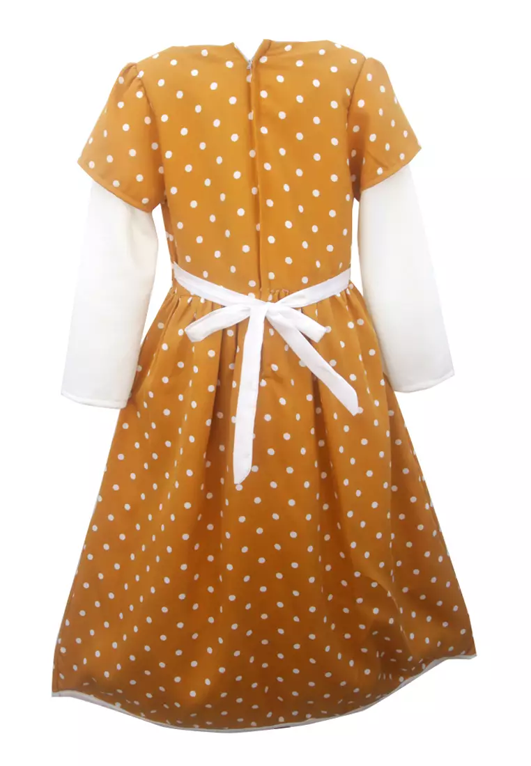 Two Mix Gamis Anak Perempuan Motif Polkadot Usia 1-12 Tahun 4143