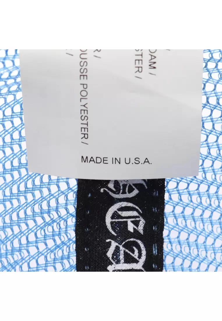 Pre-Loved Chrome Hearts 3 Cemetery Cross Patch baseball cap cap blue white mesh