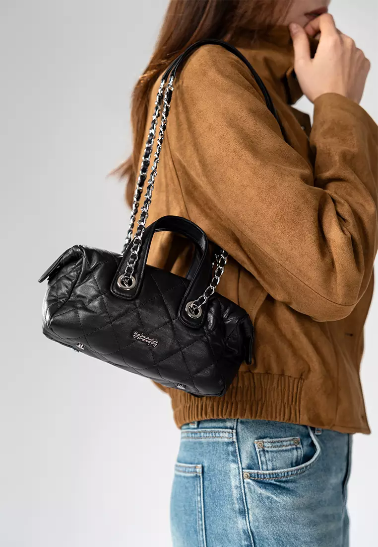 Chain Top Handle Tool Box Bag - Black