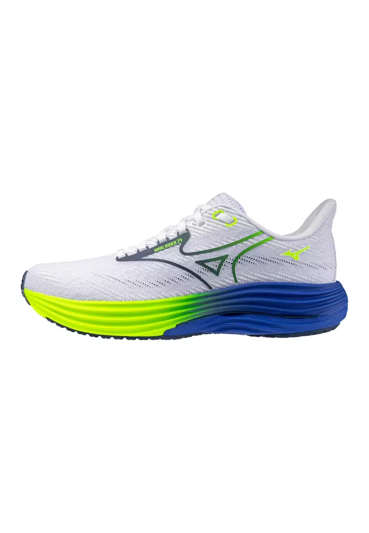 Wave Rider 29 Men's Running Shoe White/Estate Blue/Lightning Yellow