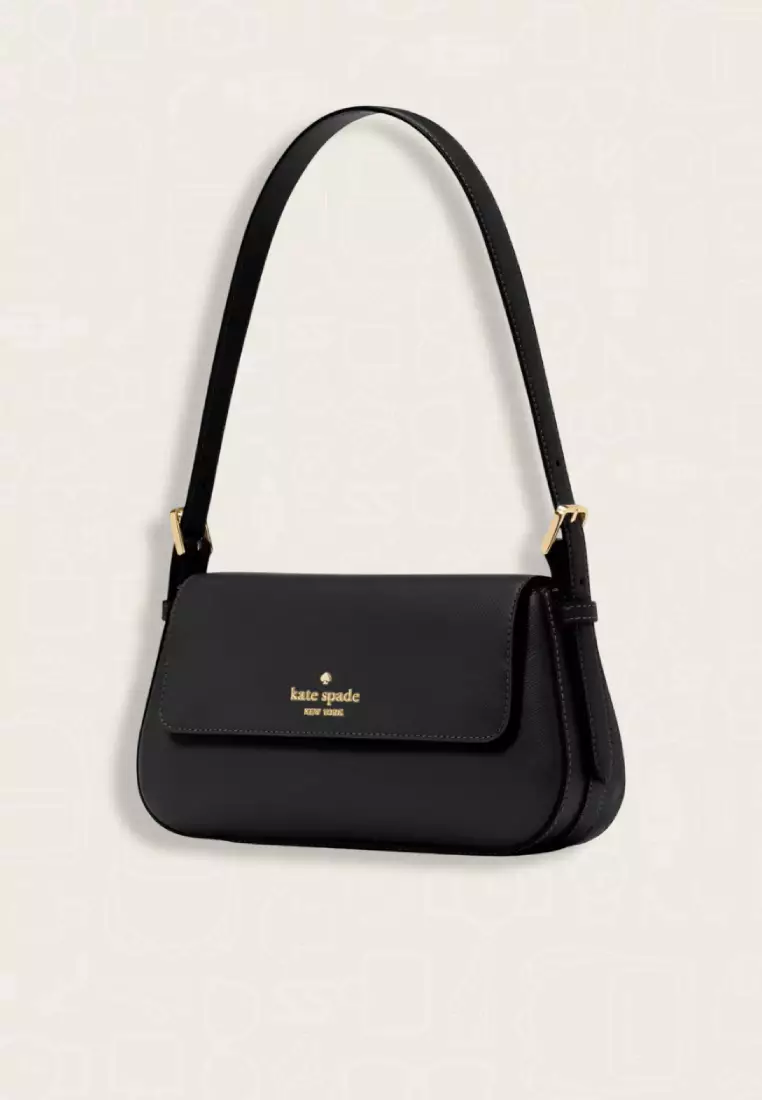 Kate Spade Madison Saffiano Leather Small Flap Shoulder Bag Black