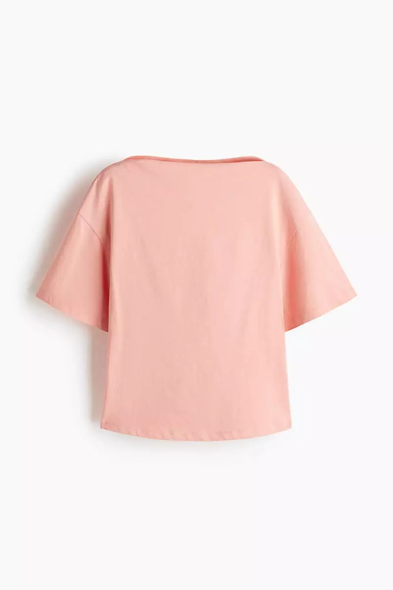 Boat-neck cotton top