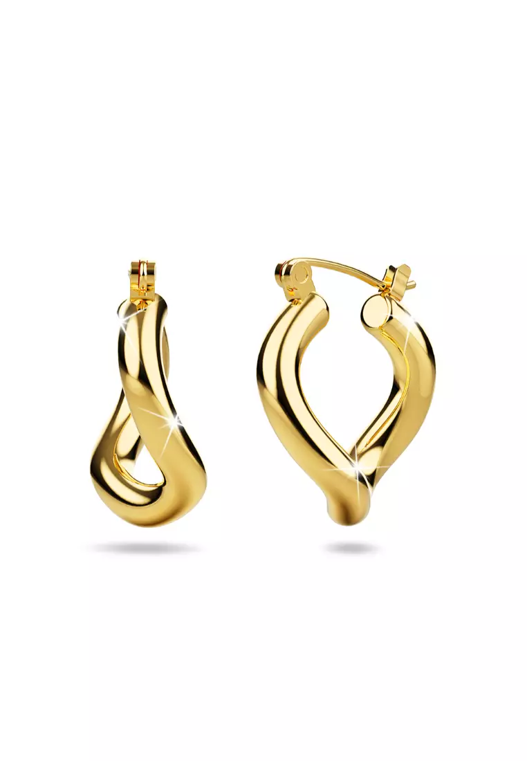 Buy Bullion Gold BULLION GOLD Sparkling Gold Hoop Earrings Online