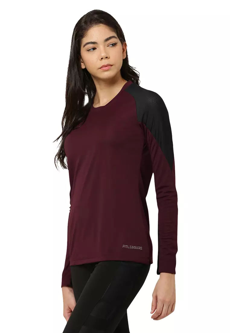 Kaos Merah Olahraga Semua Cuaca Wanita